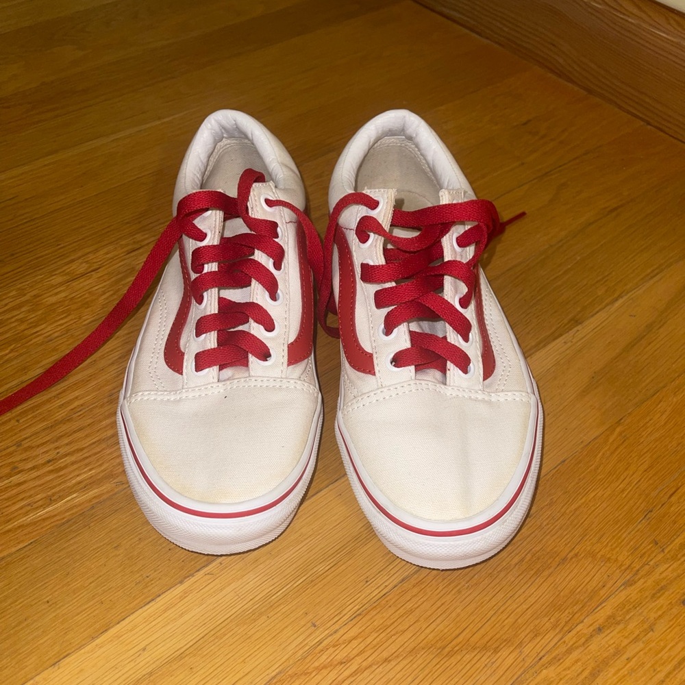 Custom White Flame Low Top Vans - image 4